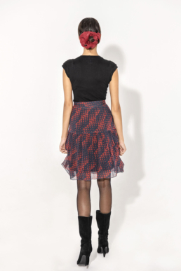 Mini tiered skirt with dots with t shirt back uai • Sassa Björg