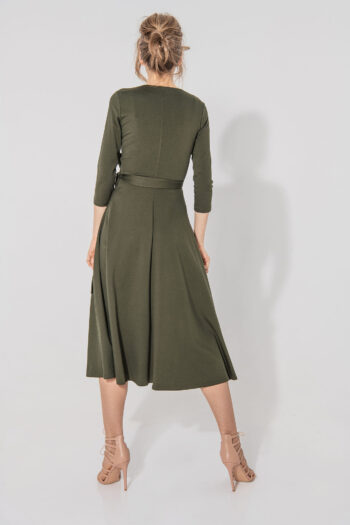 Olive green hug me dress back • Sassa Björg