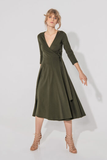 Olive green hug me dress main • Sassa Björg