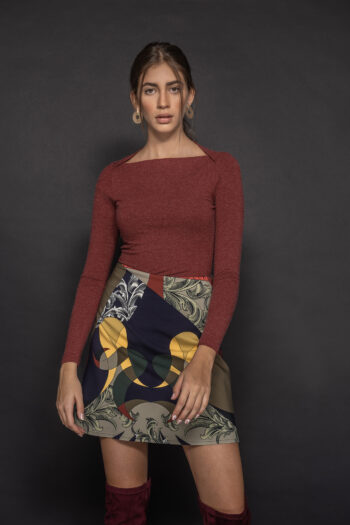 a shaped mini skirt collage front • Sassa Björg