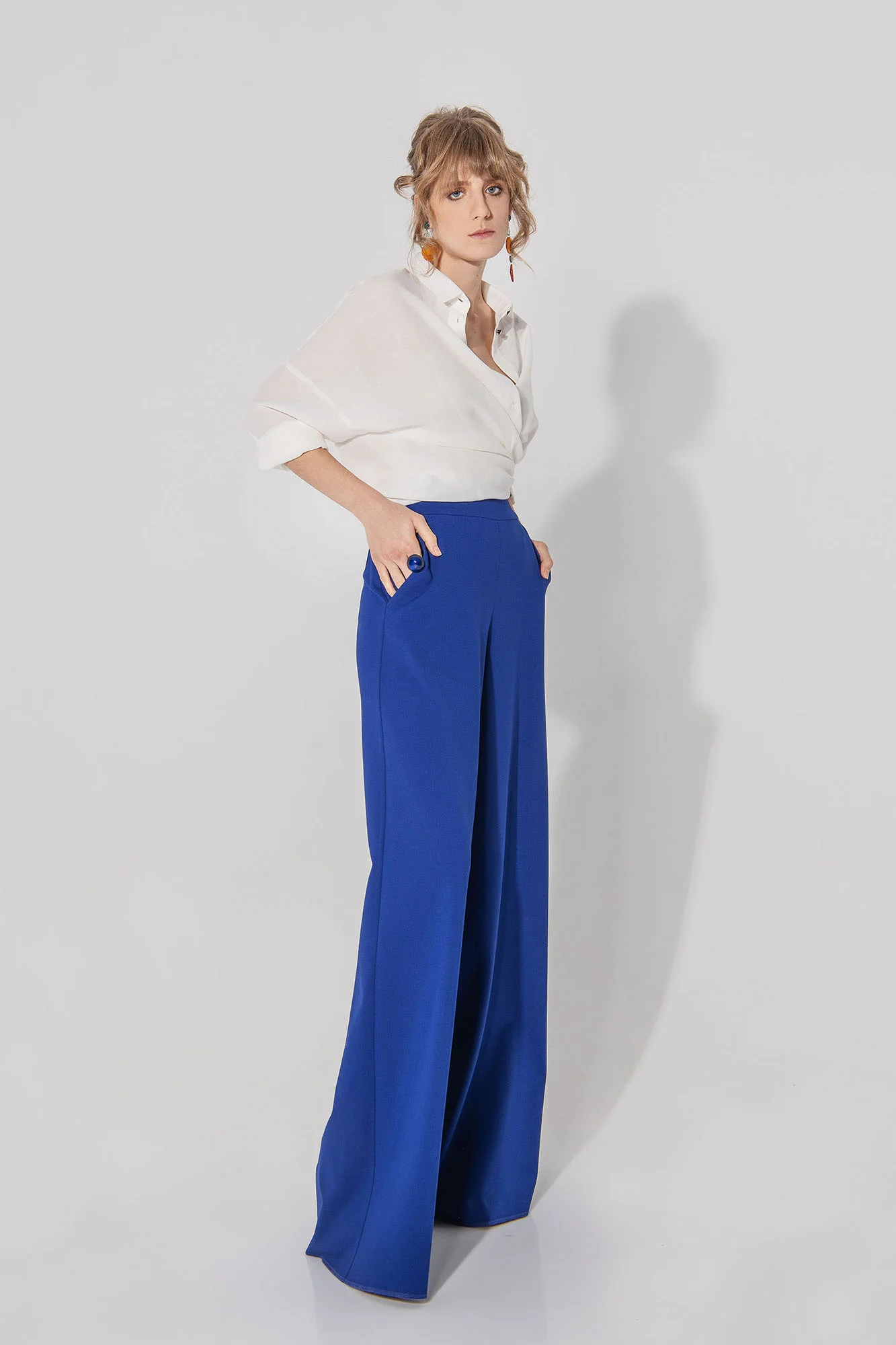 blue pants skirt punto di milano sideways • Sassa Björg