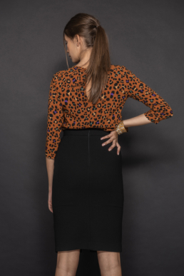 stylized leopard print blouse back uai • Sassa Björg