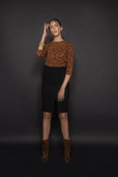 stylized leopard print blouse front uai • Sassa Björg