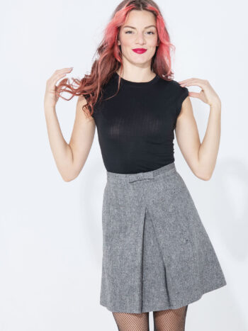 Grey Tweed skirt with a bow crop • Sassa Björg