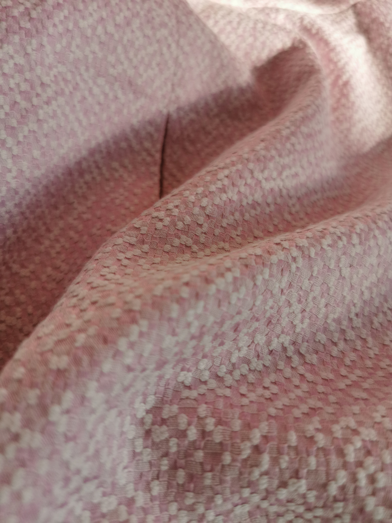 baby pink jacquard mini dress fabric • Sassa Björg