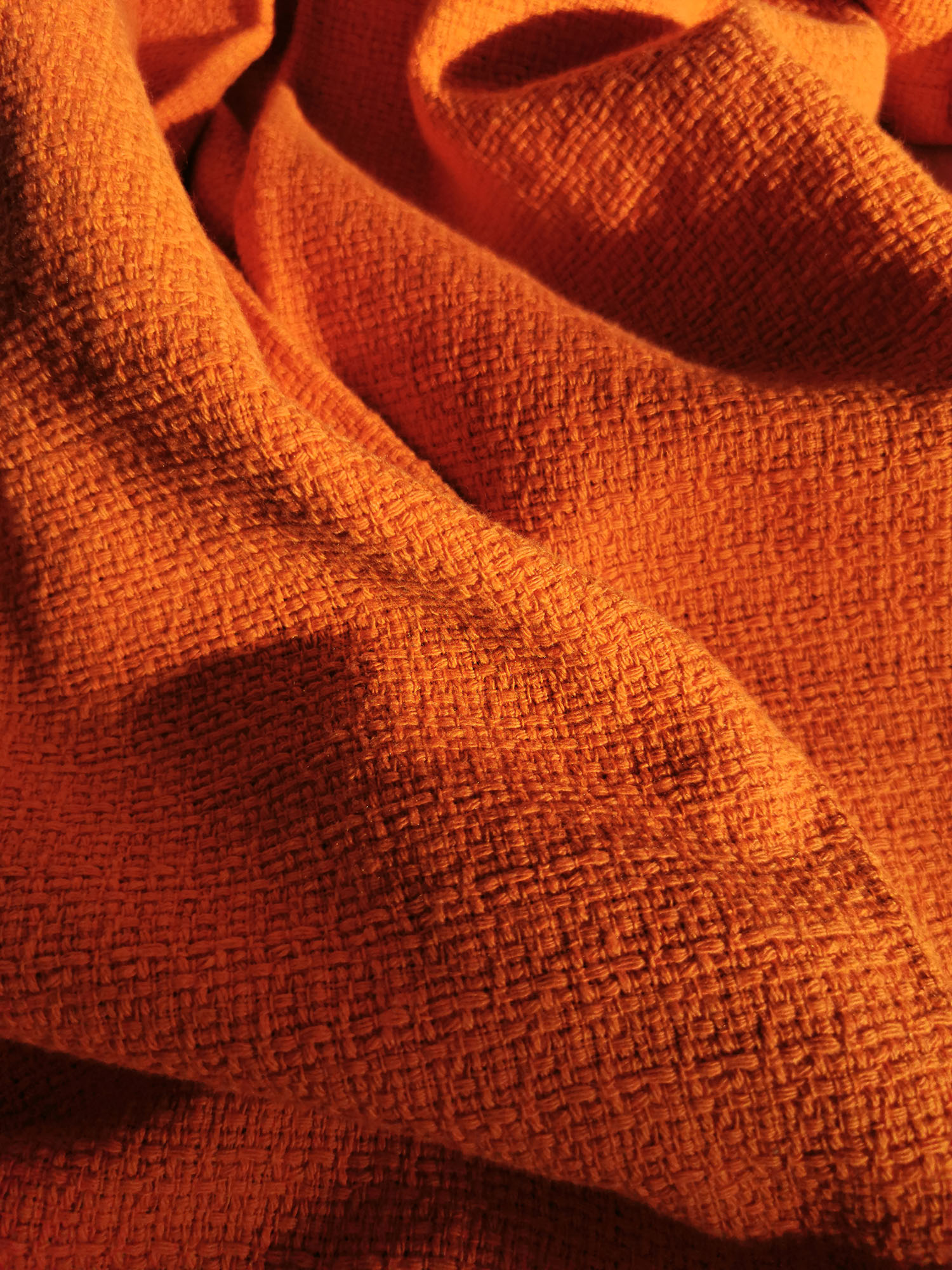 orange straight mini skirt with buttons fabric • Sassa Björg
