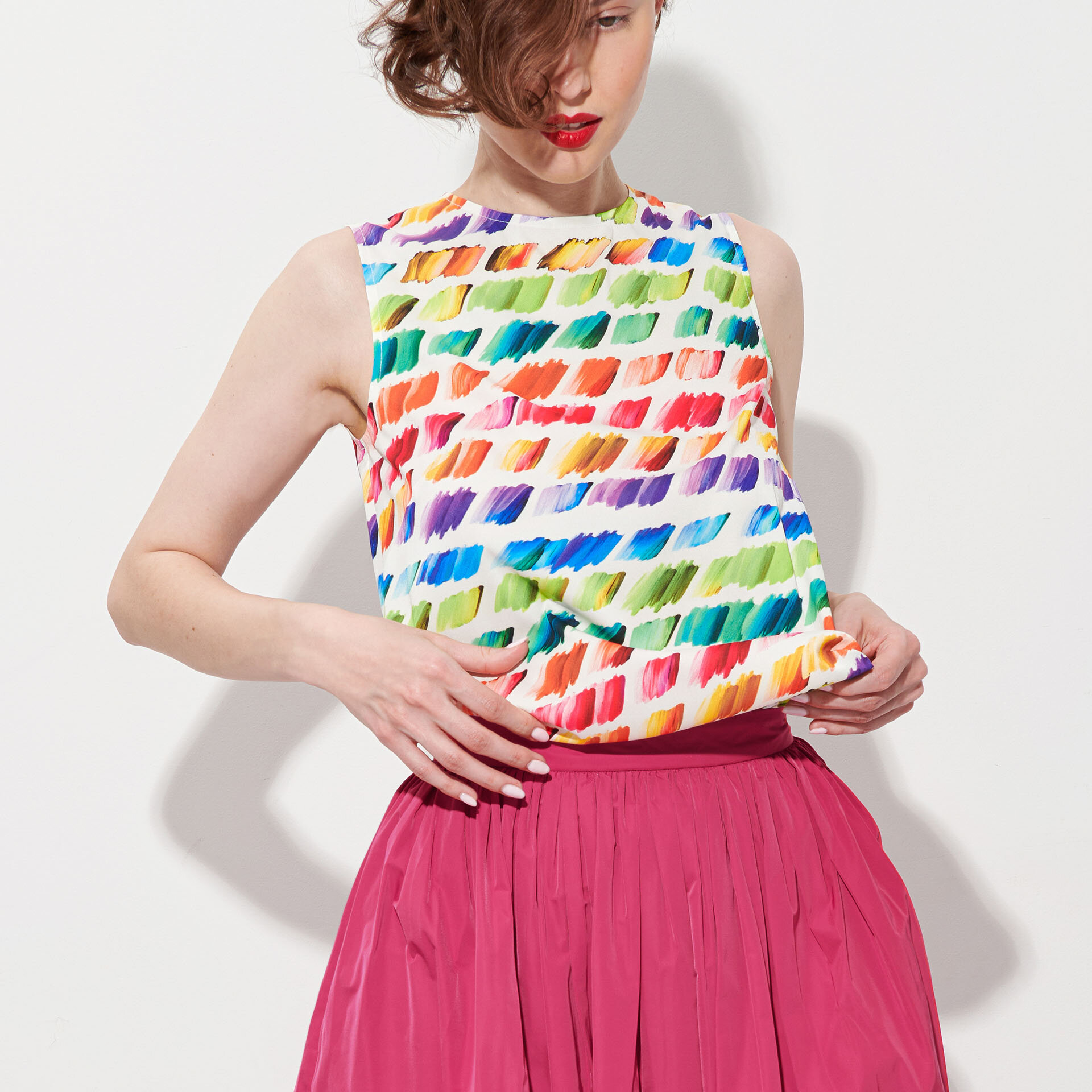 sleeveless colorful palette print top main uai • Sassa Björg
