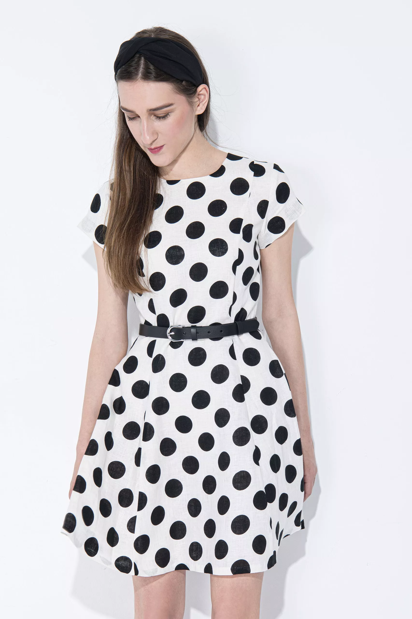 dress with large polka dots crop belt uai • Sassa Björg
