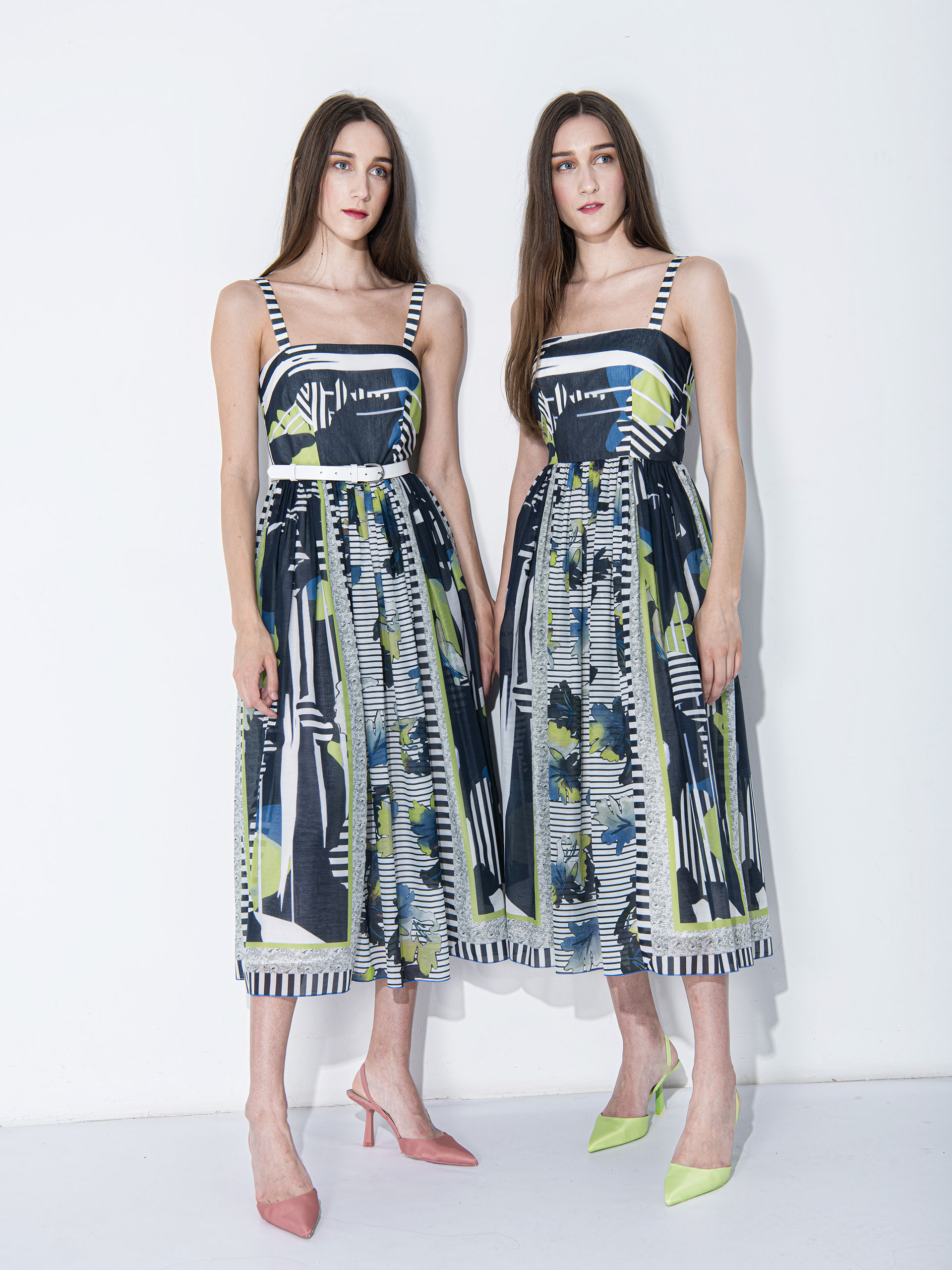 strappy dress collage panels twins • Sassa Björg