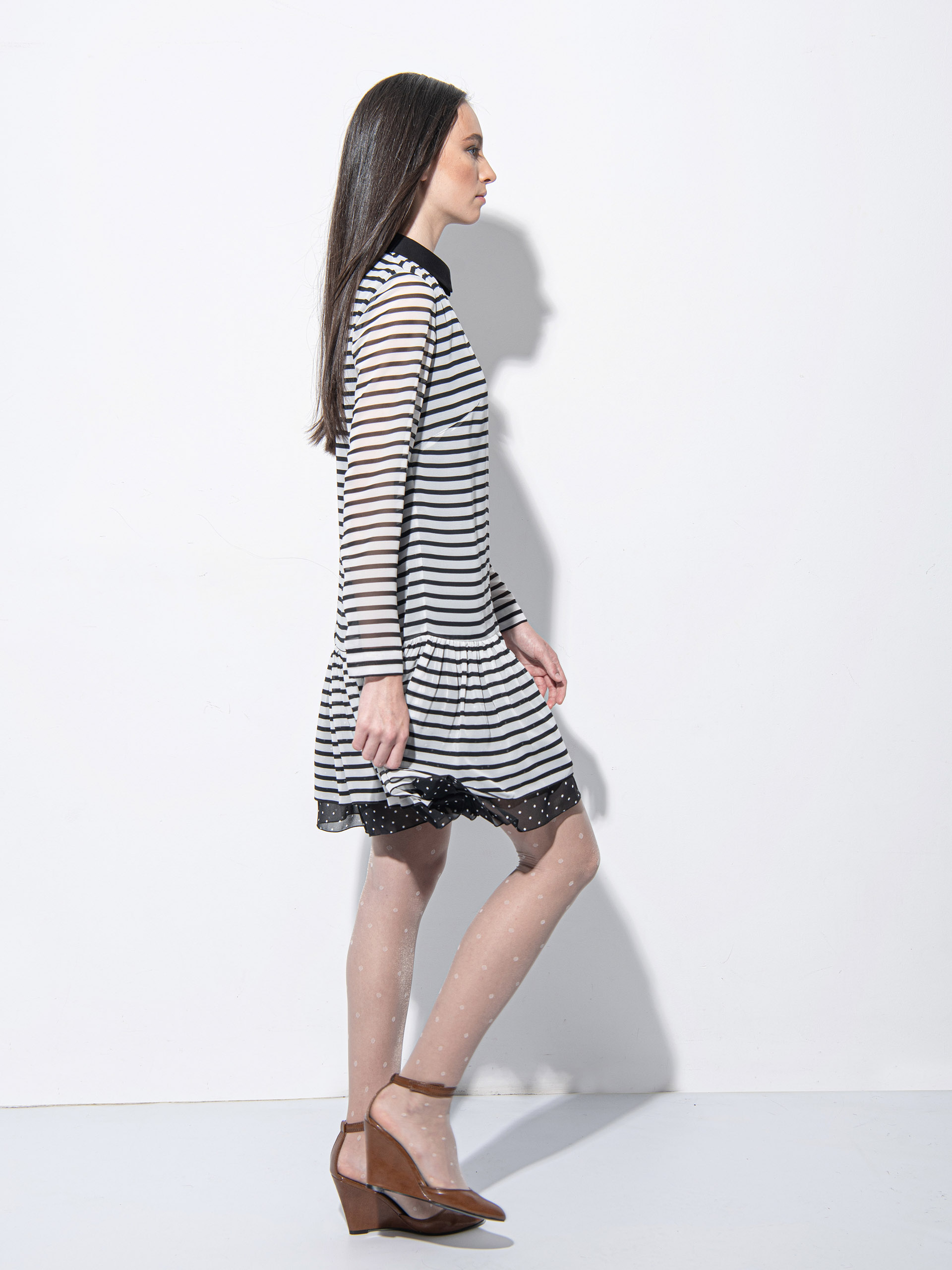 Playful see through striped dress side full • Sassa Björg