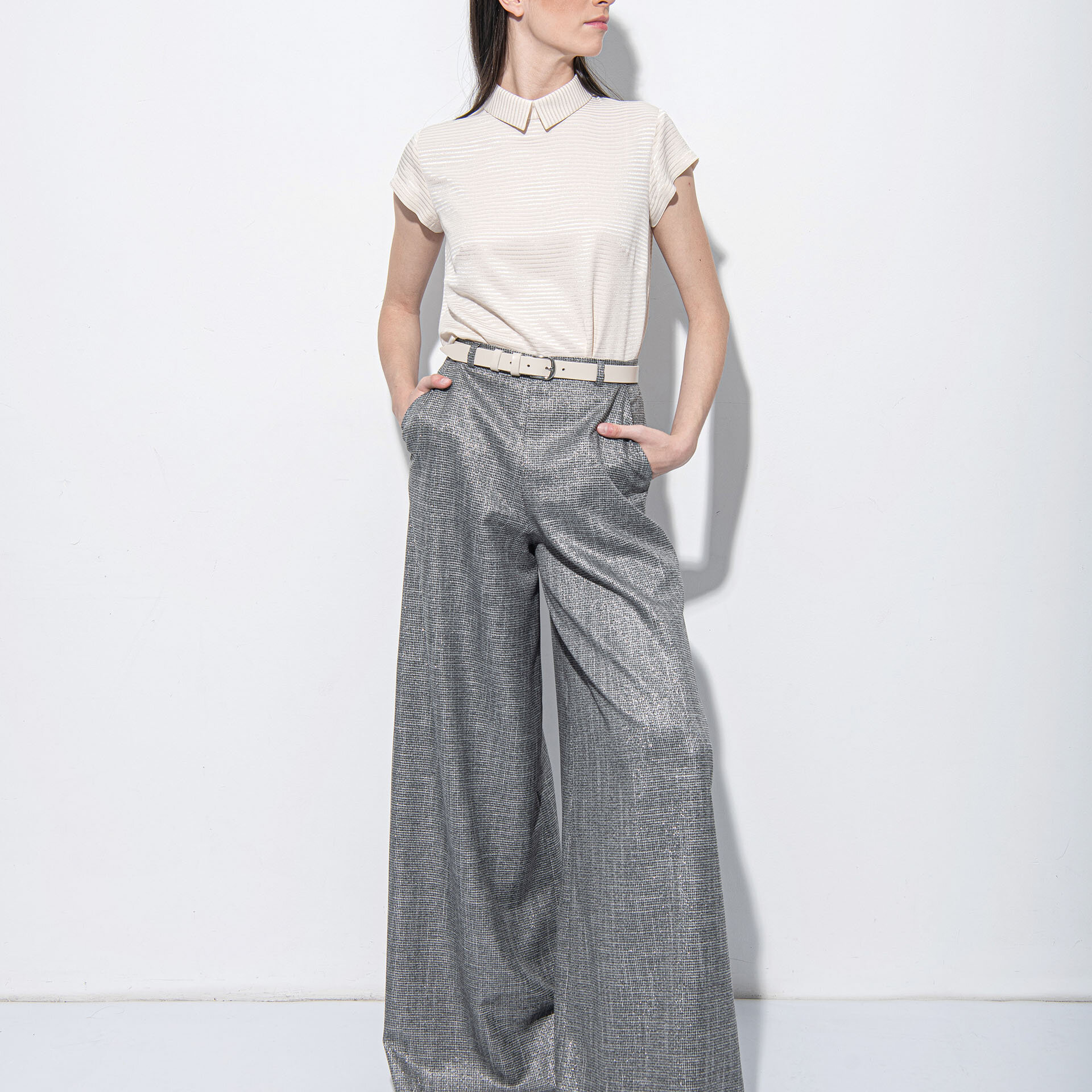 Skirt pants with silver sheen uai • Sassa Björg