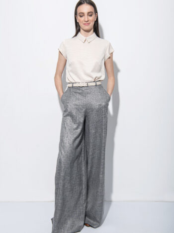 Skirt pants with silver sheen front • Sassa Björg