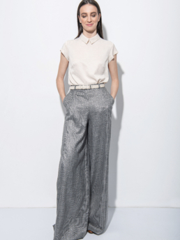 Skirt pants with silver sheen front uai • Sassa Björg