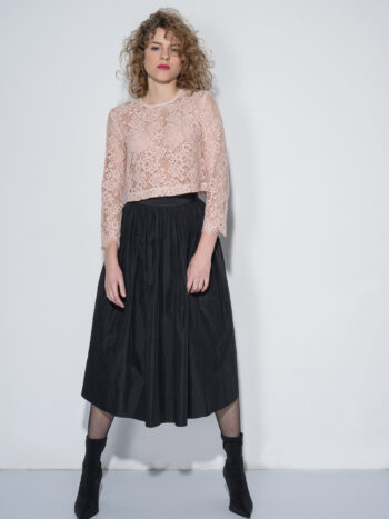 black taffeta skirt front • Sassa Björg