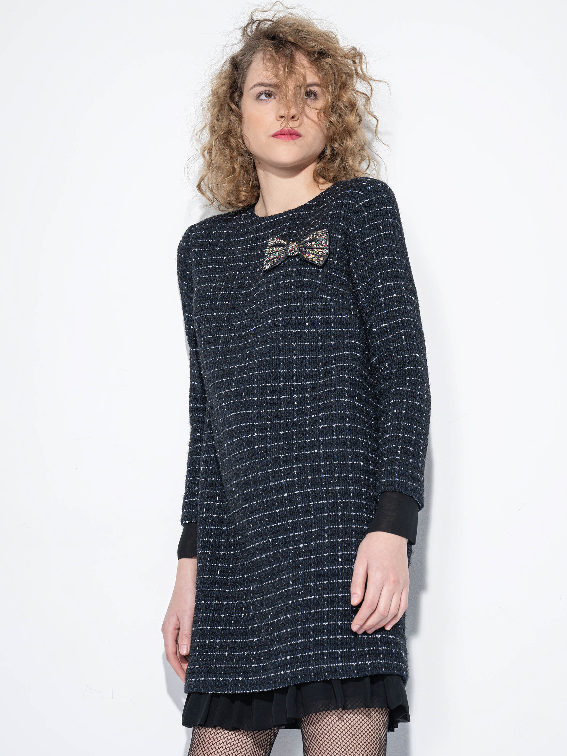 cotton boucle dress with bow featured • Sassa Björg