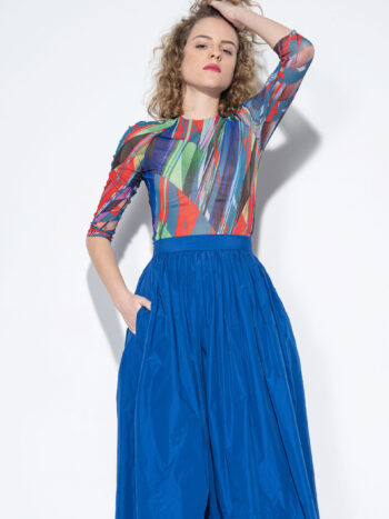 royal blue taffeta skirt front crop • Sassa Björg