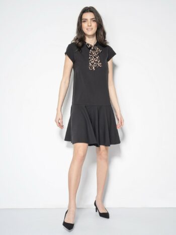 black dress w leopard print bow full • Sassa Björg