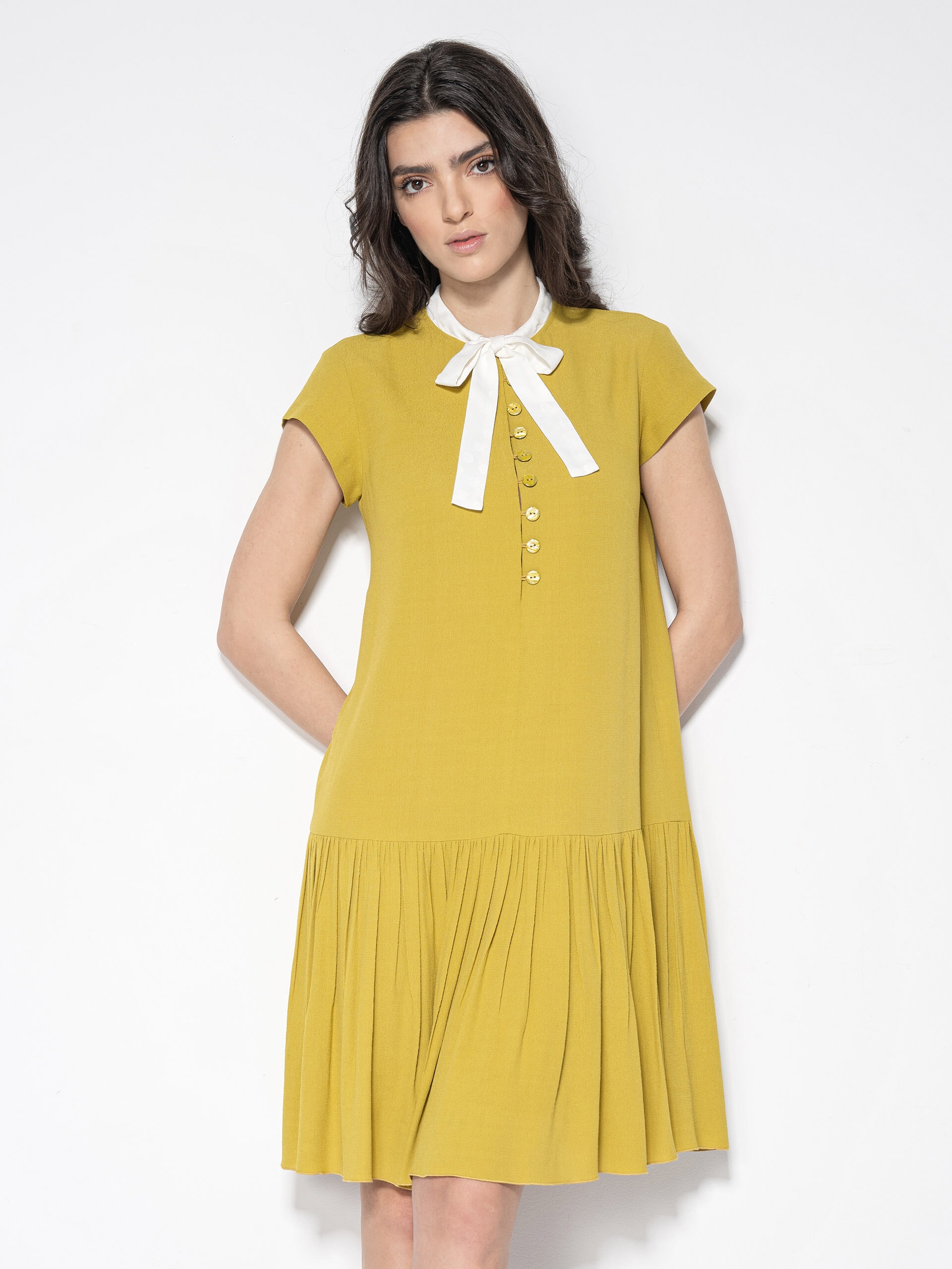 lime pulp dress w bow • Sassa Björg