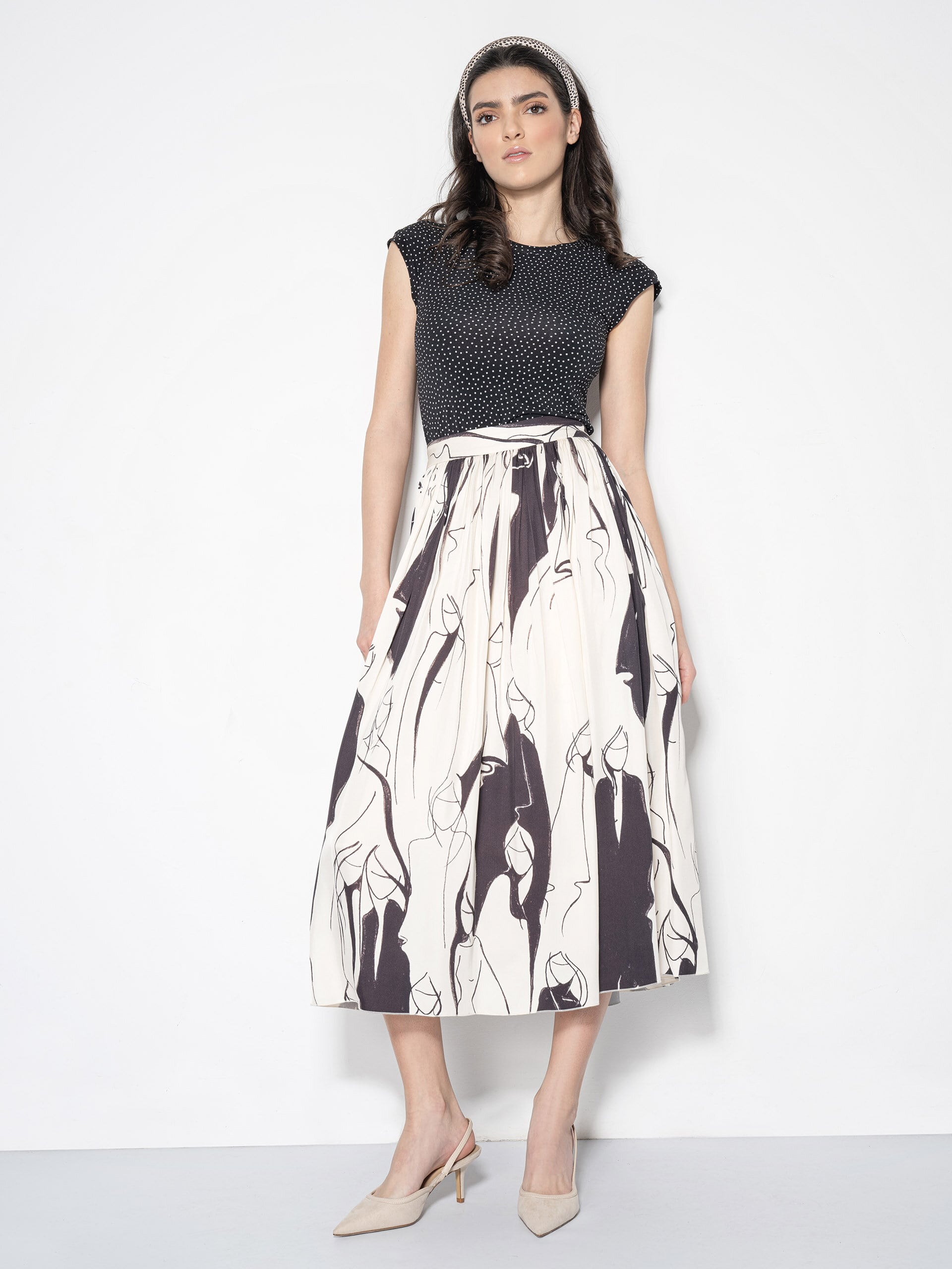 midi skirt fashion sketch pattern full • Sassa Björg