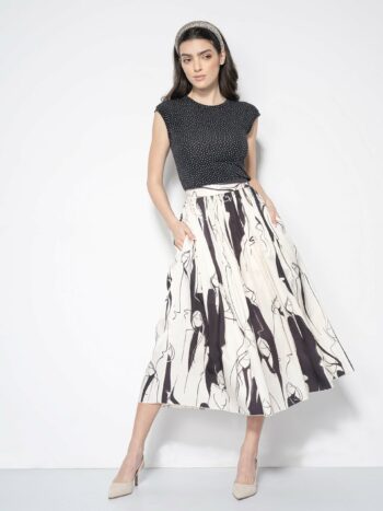 midi skirt fashion sketch pattern swinging • Sassa Björg