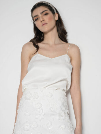 mini skirt 3d lace w flowers crop • Sassa Björg
