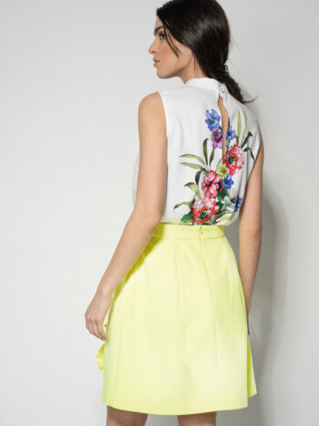 neon skirt with 3d flowers back • Sassa Björg