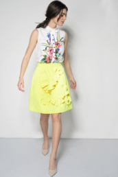 neon skirt with 3d flowers uai • Sassa Björg