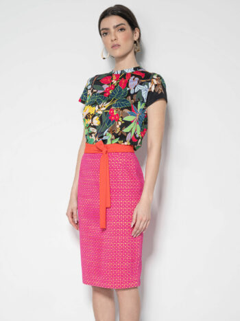 pink neon pencil skirt sideways • Sassa Björg