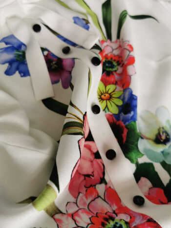 sleeveless blouse faux buttons fabric • Sassa Björg