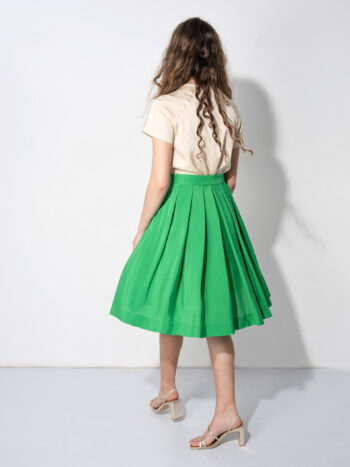 beige blouse soft sheen back • Sassa Björg