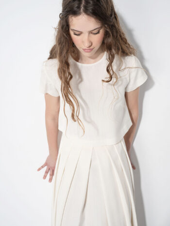 off white pleated skirt crop • Sassa Björg