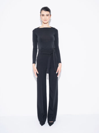 black pants with stretch front • Sassa Björg