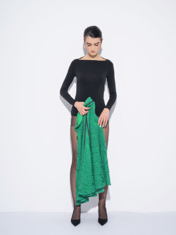 boatneck blouse black long sleeve skirt off • Sassa Björg