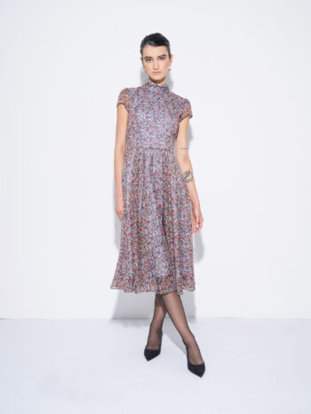 flowery ethereal long dress front • Sassa Björg