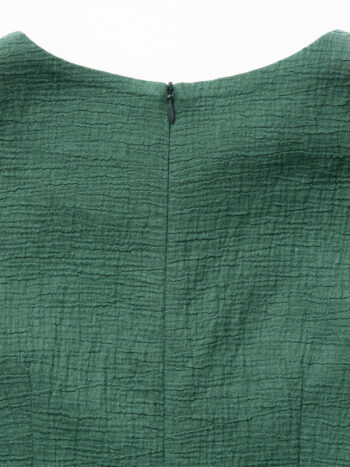 green crepe dress w tulle bow fabric • Sassa Björg
