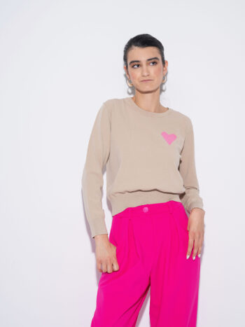 hearty sweater beige no collar • Sassa Björg