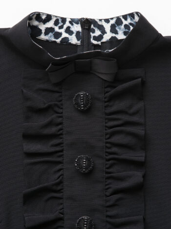 little black dress with ruffle closeup • Sassa Björg