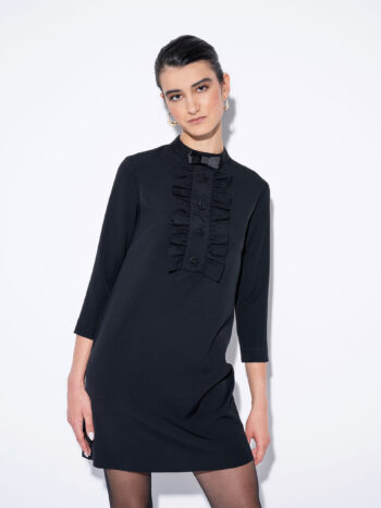 little black dress with ruffle crop • Sassa Björg