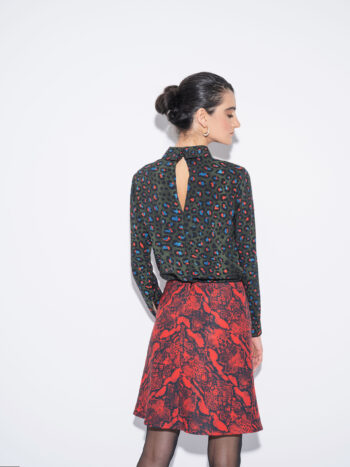 mini skirt red python back • Sassa Björg