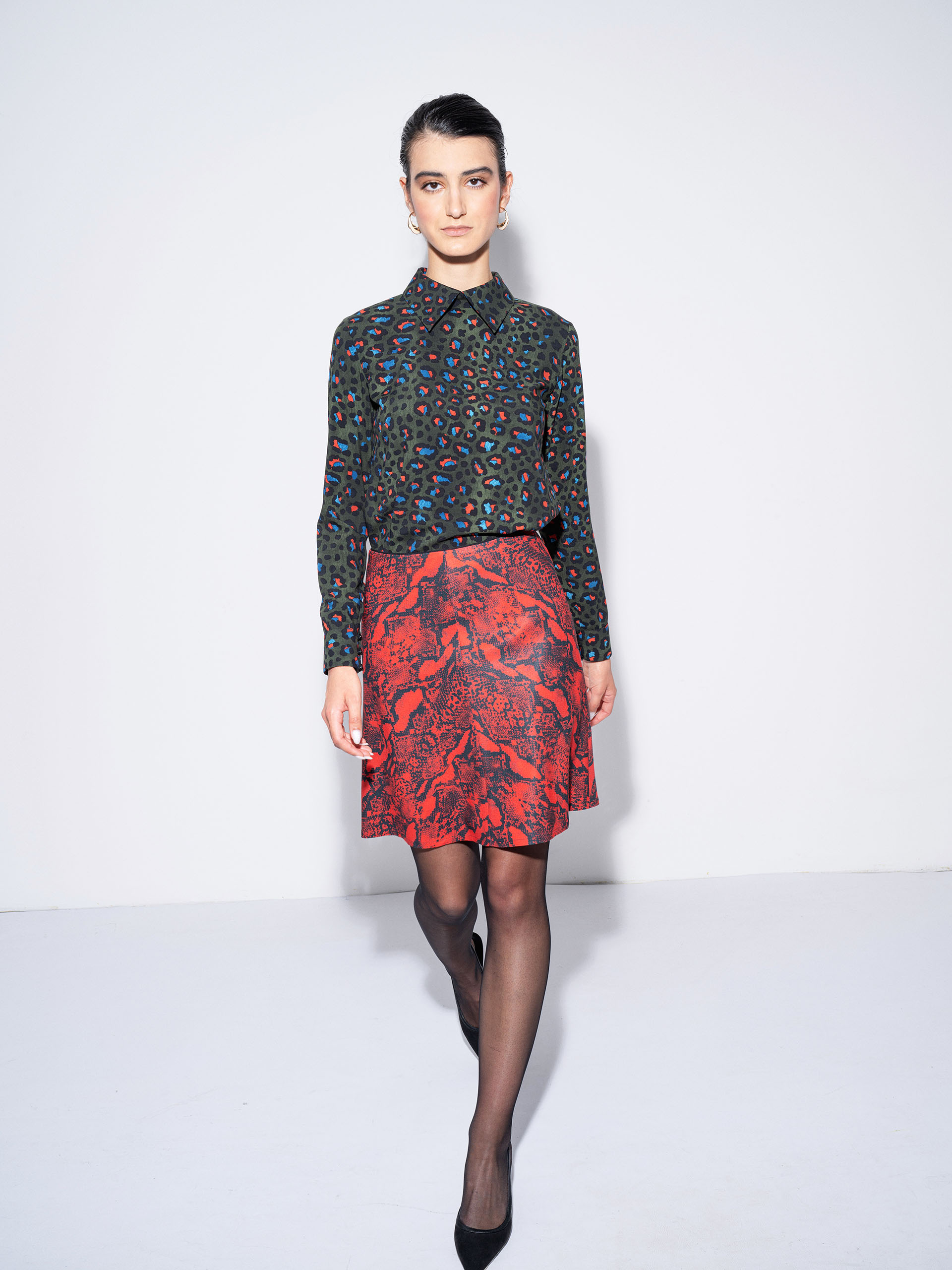 mini skirt red python crop • Sassa Björg