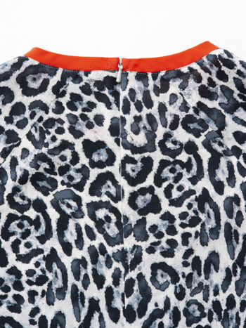 snow leopard print blouse closeup • Sassa Björg