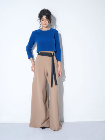 beige skirt pants sparkly obsidian sash • Sassa Björg