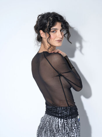 black whisper mesh blouse • Sassa Björg