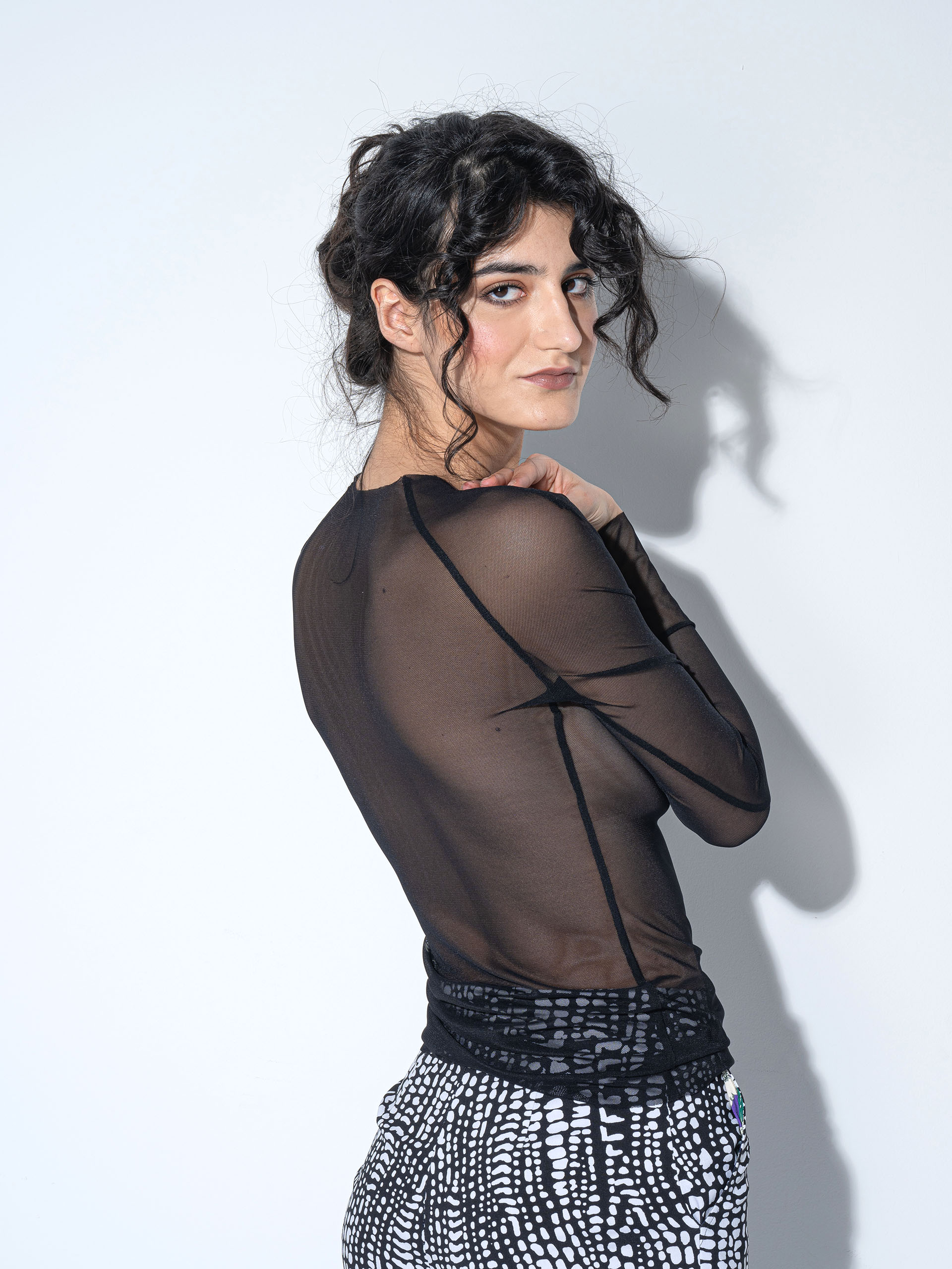 black whisper mesh blouse • Sassa Björg