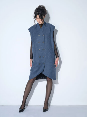 double breasted vest dress front • Sassa Björg