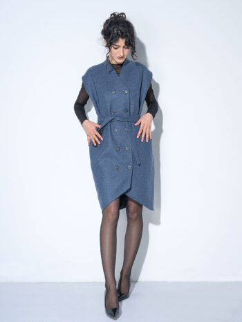double breasted vest dress front tied up • Sassa Björg