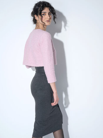 pink boucle crop top back cropped • Sassa Björg
