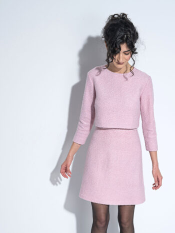 pink boucle crop top cropped • Sassa Björg