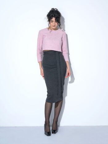 pink boucle crop top front • Sassa Björg