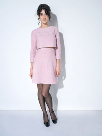 powder pink boucle skirt • Sassa Björg